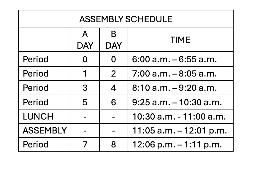 Assembly Schedule