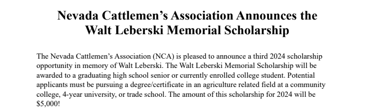 Walt Leberski Memorial Scholarship