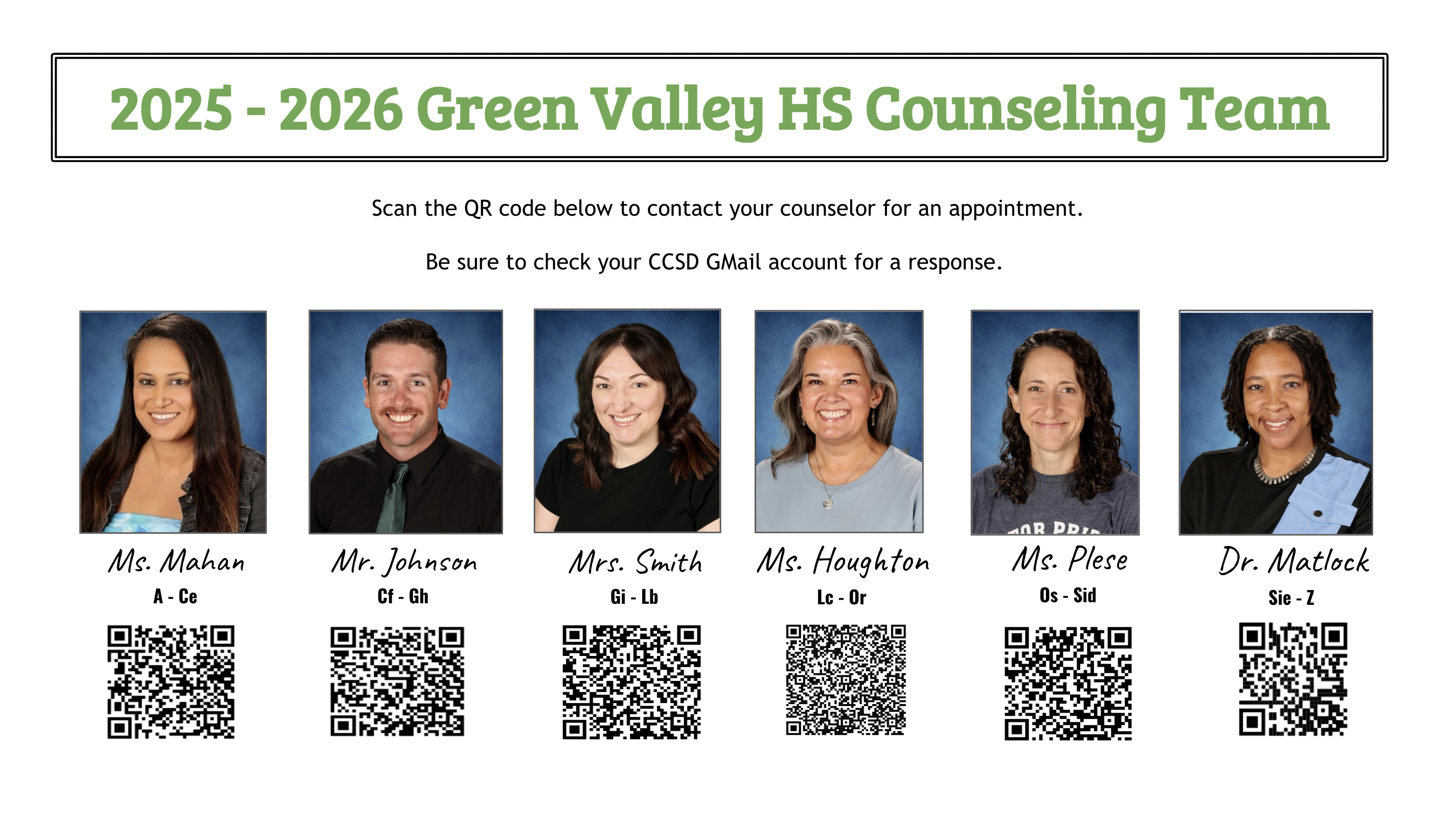 Counselor QR Codes